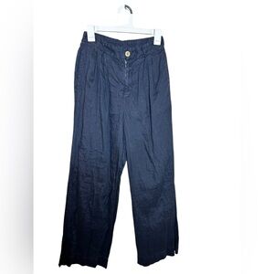 Stateside Linen Tailored Wide Leg Pant in Navy S